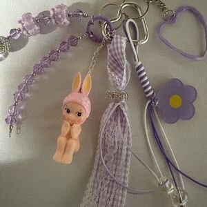 Purple and Pink Bunny Keychain Toy